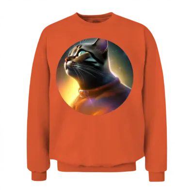 Funny Catstronaut Unisex Sweatshirt - Orange