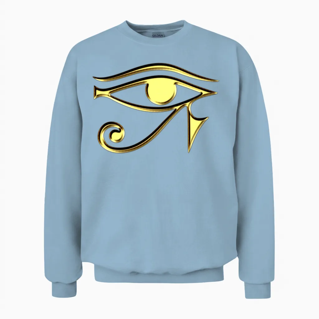 Eye of Horus - Symbol Protection & Healing I Unisex Sweatshirt in Light Blue