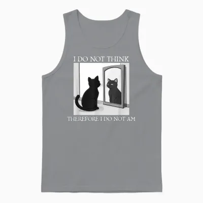 Philosophie Du Chat « I Do Not Think Therefore I Do Not Am Funny » Unisex Tank Top - Sport Grey