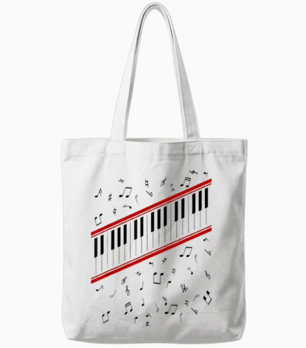 Costume De Piano Beat It & Keys Tote Bags in White