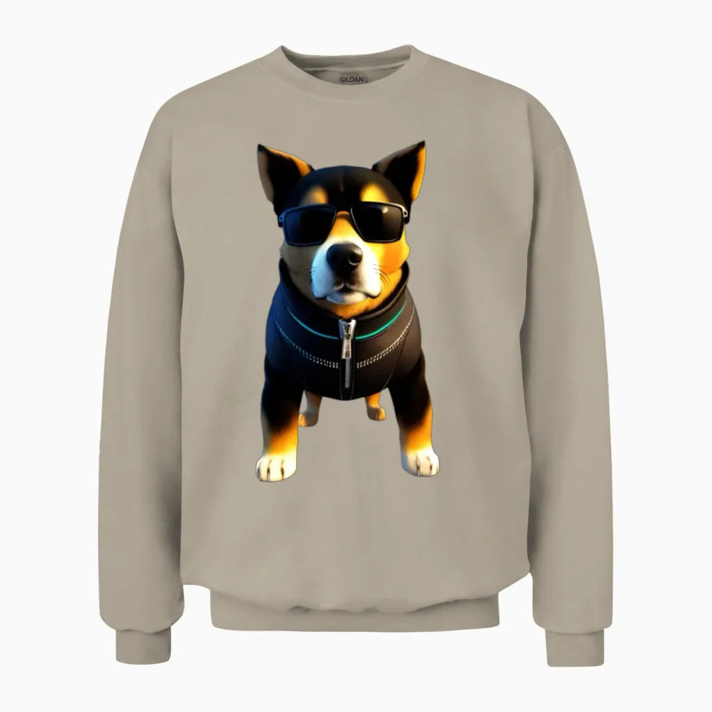 Cool Dog Lovers Gift Unisex Sweatshirt in Sand