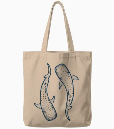 Whale Shark Ocean Animal World Shark Tote Bags - Natural
