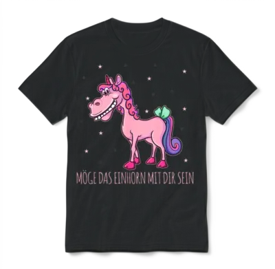 Funny Mythical Creatures, Dinosaurs, Funny Unicorn Unisex T-Shirt - Black