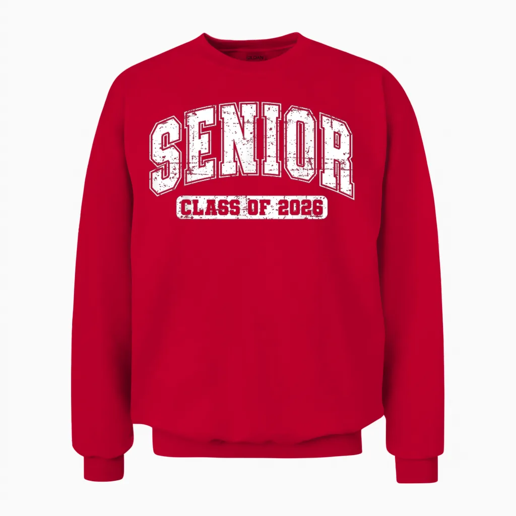 Senior 2026 Class of 2026 Seniors Graduation 2026 Senior 26 Unisex Sweatshirt in Red