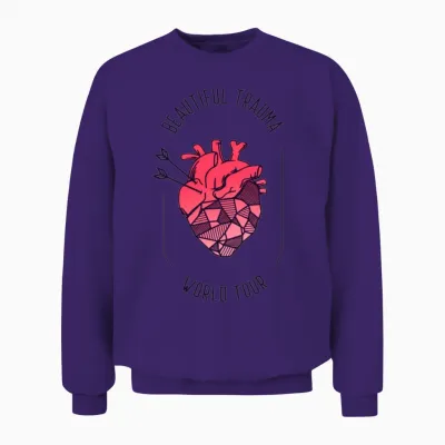Pink Beautiful Trauma Unisex Sweatshirt - Purple