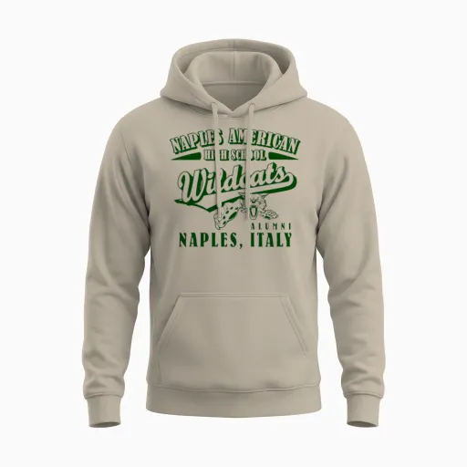 Naples American High School Wildcats Alumni Green Unisex Hoodie in Sand
