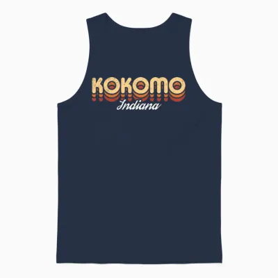 Retro Kokomo Indiana Unisex Tank Top - Navy
