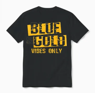 Blue and Gold Shirt Game Day Group Tee High School Football Unisex T-Shirt - Black