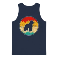 Poodle Retro Unisex Tank Top - Navy – 1