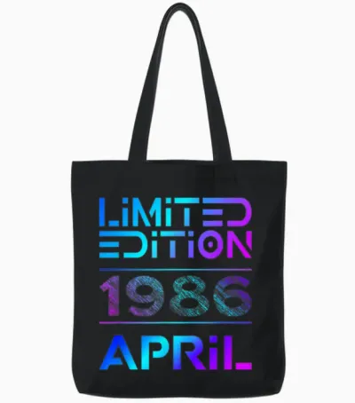 Limited Edition April 1986 Mann Frau 40. Geburtstag Tote Bags - Black
