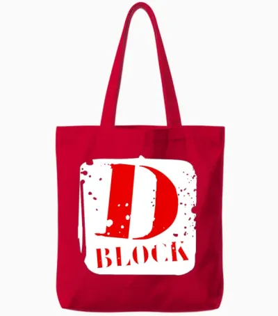 D Block Tote Bags - Red