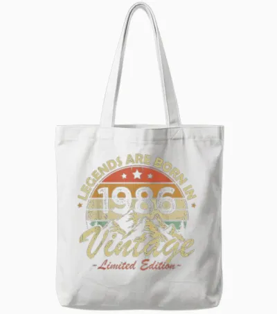 Legends Are Born in 1986 Birthday Gift 40 Years Tote Bags - White