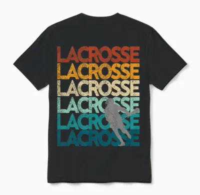 Lacrosse Retro Vintage Sunset Unisex T-Shirt - Black
