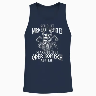 Viking Nordic Compass Wolf Nordic Germanic Midgard T-Shirt, Black Unisex Tank Top - Navy