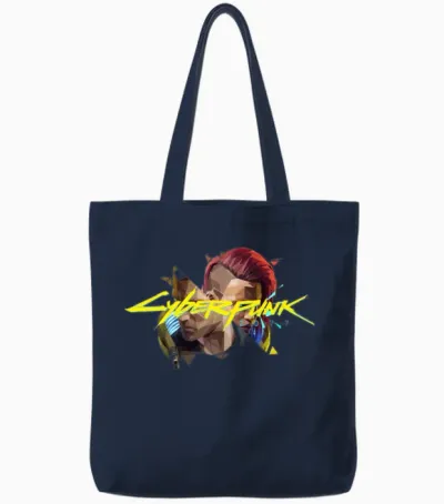 Cyberpunk 2077 Tote Bags - Navy
