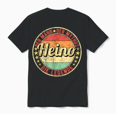 Men's Heino the Man the Mythos Die Legend T-Shirt, Black, S Unisex T-Shirt - Black