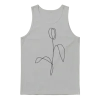 Continous One Line Tulip Flower Minimalist Art Unisex Tank Top - Ash – 1