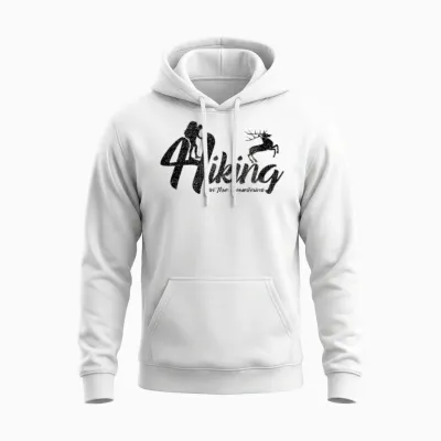 Hiking in Mountians Unisex Hoodie - White