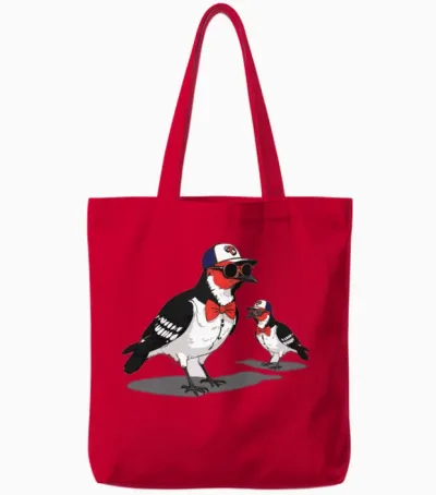 Pigeon Tote Bags - Red