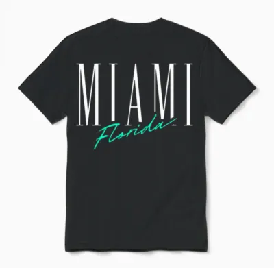 Miami Florida Retro Unisex T-Shirt - Black