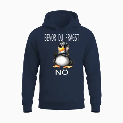 Funny Design with Cute Penguin T-Shirt, Black Unisex Hoodie - Navy