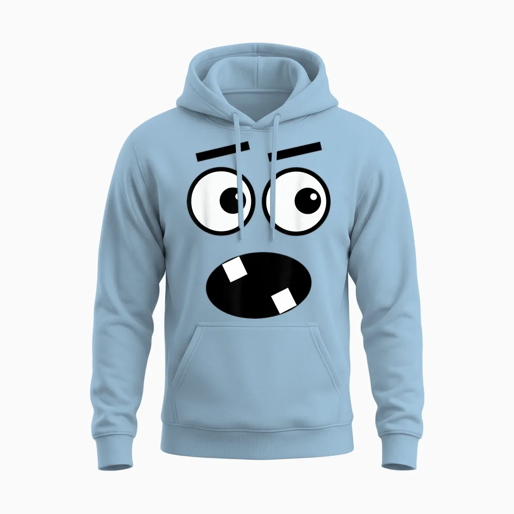Funny Creepy Carrots Face Halloween Costume Unisex Hoodie in Light Blue