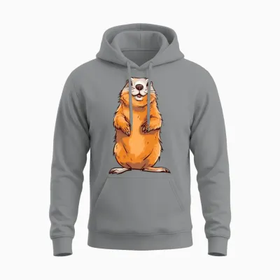 Groundhog Marmot for a Marmot Lover Groundhog Fan Unisex Hoodie - Sport Grey