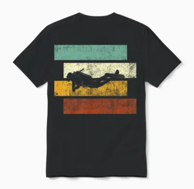 Diving Retro Unisex T-Shirt - Black