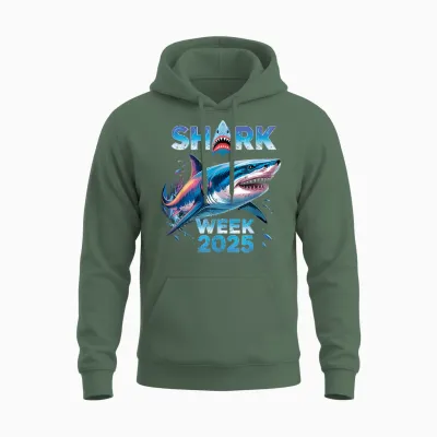 Shark Lover 2025 - Ocean Conservation Week Unisex Hoodie - Military Green