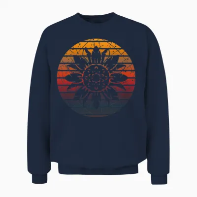 Mandala Sunset Retrò Unisex Sweatshirt - Navy