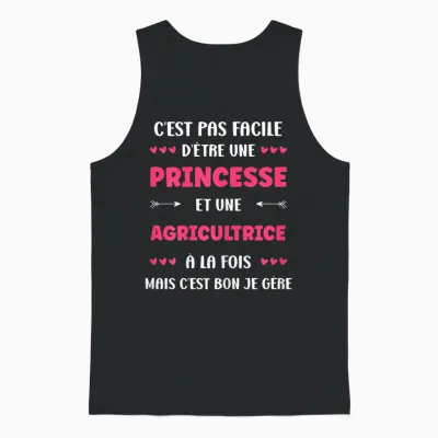 Start Farmer Profession Humor Princess Farmer T-Shirt, Black, Female X-Small Unisex Tank Top - Black