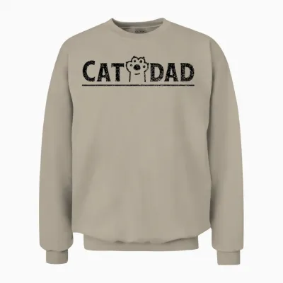 Worlds Best Cat Dad Ever Vintage Cat Dad Father Day Men Unisex Sweatshirt - Sand