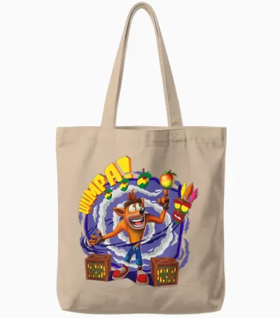 Crash Bandicoot Wumpa! Smoke Swirl Background Shot Tote Bags - Natural
