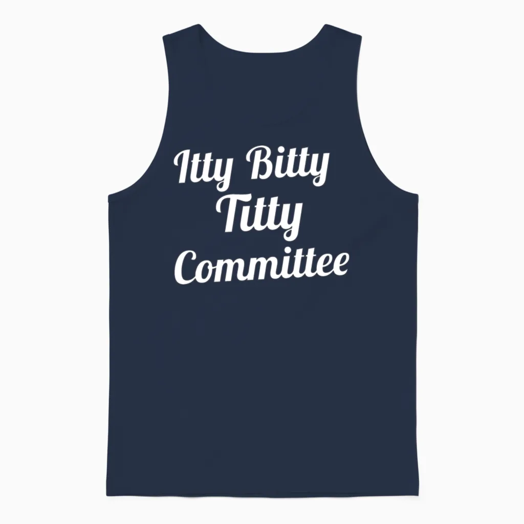 Itty Bitty Titty Committee Unisex Tank Top in Navy