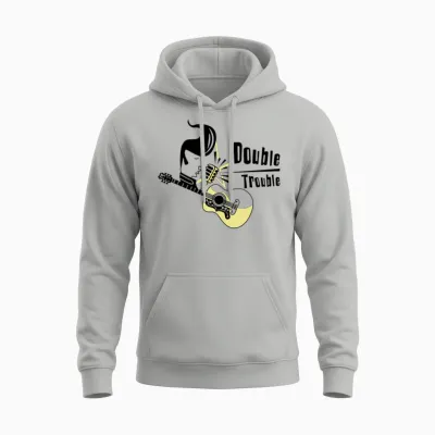 Double Trouble Music Unisex Hoodie - Ash