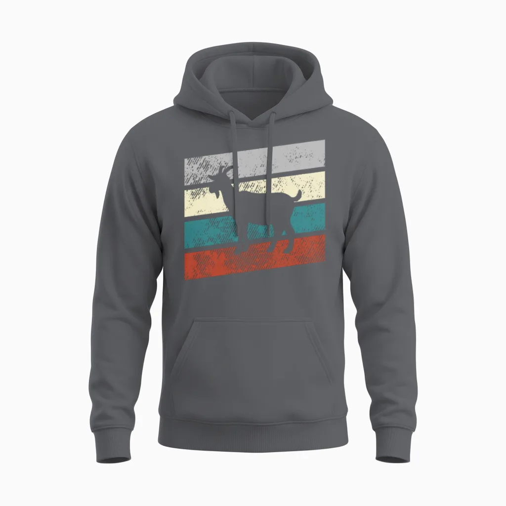 Goat Retro Farm & Country Unisex Hoodie in Charcoal