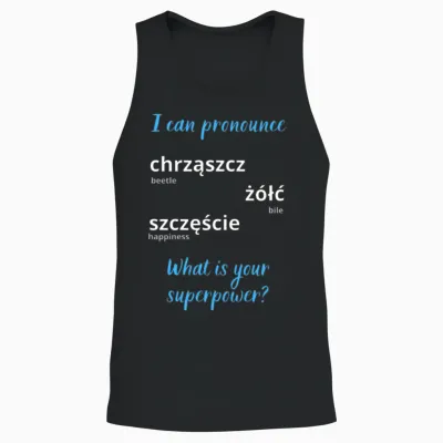Funny Polish Tongue Twister Words Superpower Unisex Tank Top - Black