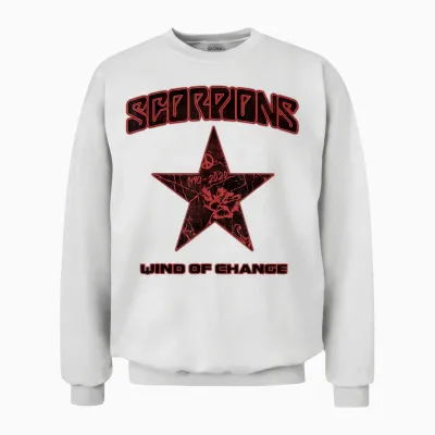 Offizielle Scorpions Wind of Change Schwarz Unisex Sweatshirt - White