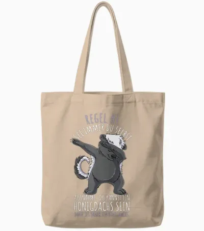 Sei Immer Du Selbst Lustiges Honigdachs Tote Bags - Natural