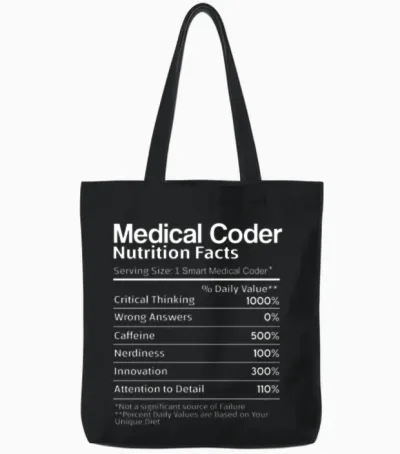 Medical Coder Ingredients List Table Tote Bags - Black