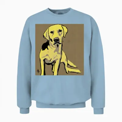 Yellow Labrador Retreiver Unisex Sweatshirt - Light Blue