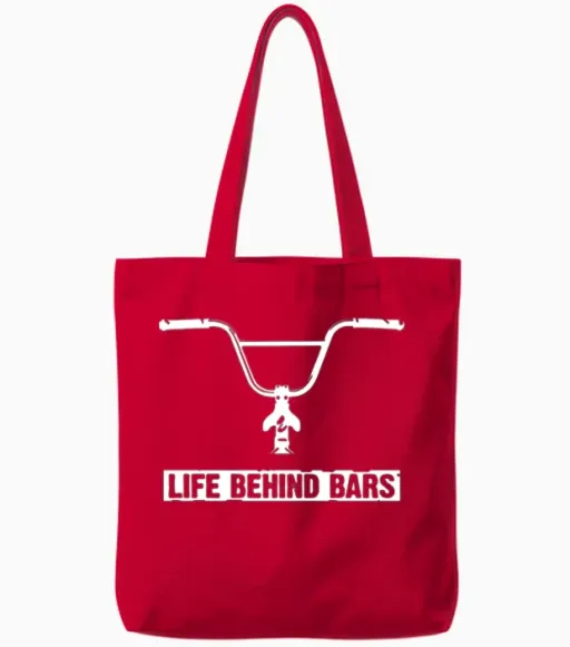 Life Behind Bars Bmx - Cycling Tote Bags in Red