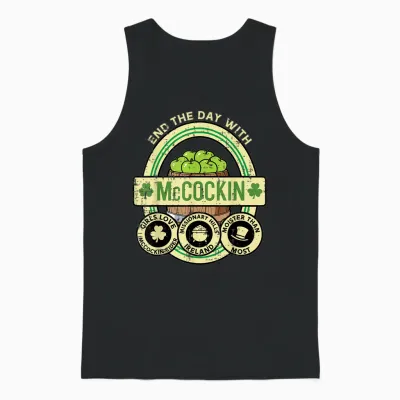 St Patricks Day Mccockin Cider Funny Saint Paddys Men Women Unisex Tank Top - Black