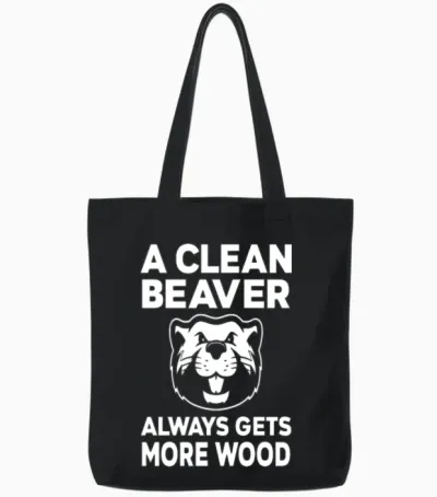 Clean Beaver Tote Bags - Black