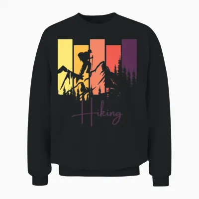 Hiking - Keep Calm and Hike On Unisex Sweatshirt - Black
