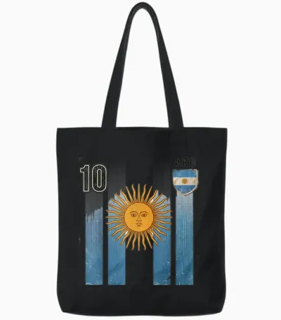 Argentine Tshirt Hommes Argentine Drapeau Tenue Tote Bags - Black