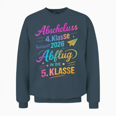 Grundschule Abschluss 2026 Tschüss! Abflug in Die 5. Klasse Unisex Sweatshirt - Dark Heather