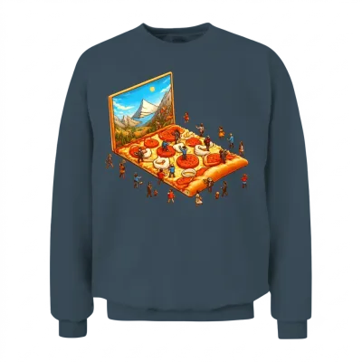 Pizza Hiking People Unisex Sweatshirt - Dark Heather