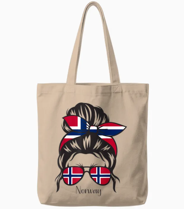 Norwegisches Mädchen Norwegen Wurzeln Norwegen Flagge Tote Bags in Natural