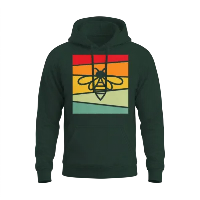 Bee Retro Unisex Hoodie - Forest